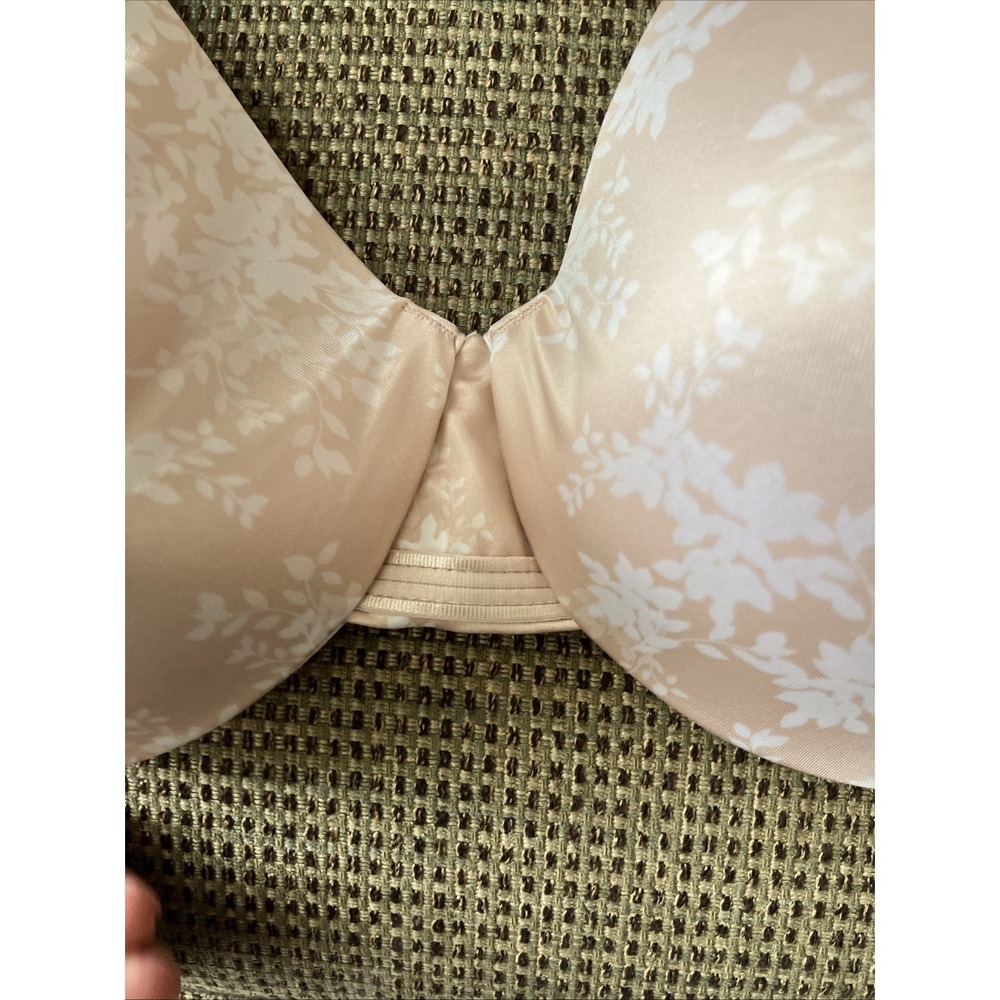 Bali T-Shirt Underwire Bra Size 42C 3W11 Nude white floral print One Smooth You - Picture 4 of 6